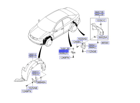 گل پخش کن عقب چپ جلویی سراتو TD | 868611M000 | Hyundai/KIA Genuine Parts – MOBIS
