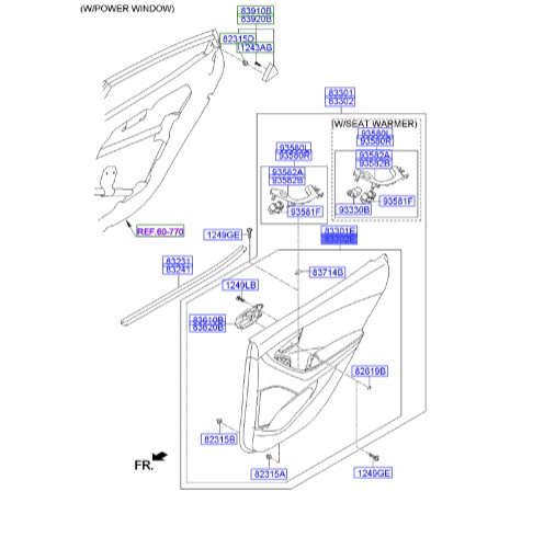 رودری جلو راست النترا  Hyundai/KIA Genuine Parts – MOBIS  833063X042RY