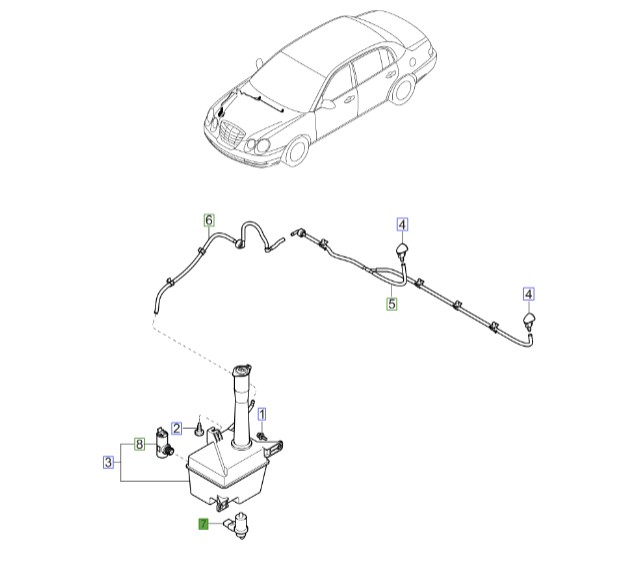 سنسور مخزن شیشه شوی اپیروس | Hyundai/KIA Genuine Parts | اپیروس GH  – موهاوی HM  – کادنزا VG  – اپتیما MG  – سورنتو XM  – سراتو LD  – آزرا HG  – سانتافه CM  – سوناتا YF
