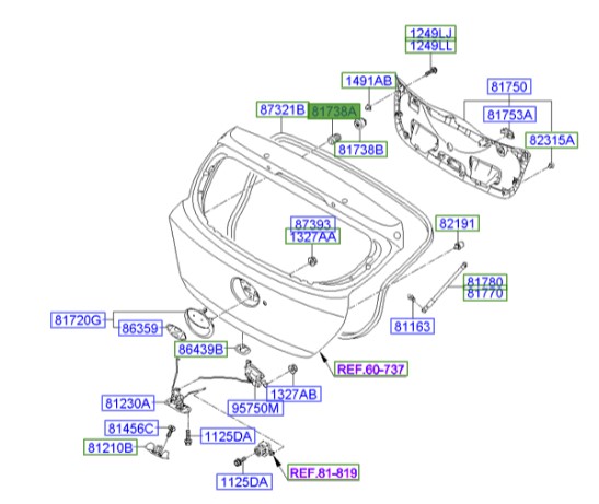 ضربه گیر هیوندای ولستر  Hyundai/KIA Genuine Parts – MOBIS    817382V000