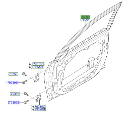 درب جلو چپ آزرا  Hyundai/KIA Genuine Parts – MOBIS   760033V000 
