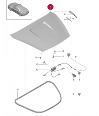 درب صندوق عقب پورشه باکستر اورجینال