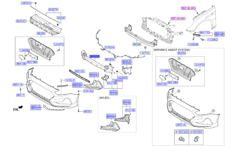 فوم سپر جلو هیوندای سوناتا_Hyundai/KIA Genuine Parts – MOBIS  LF  86520E6700
