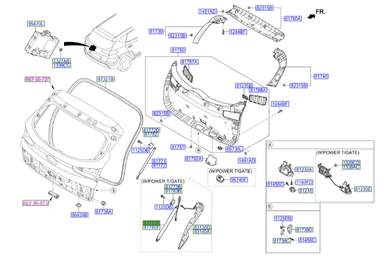 جک صندق چپ توسان Hyundai/KIA Genuine Parts – MOBIS   81770D3100 