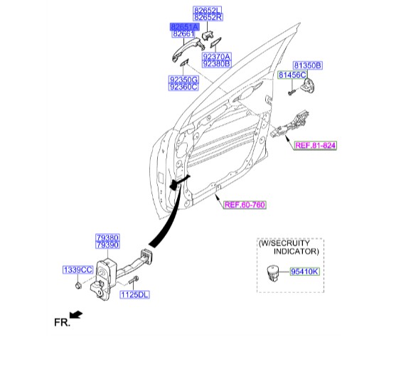 دستگیره توسان 2016 درب جلو چپ 82651D3710 Hyundai / KIA Genuine Parts – MOBIS
