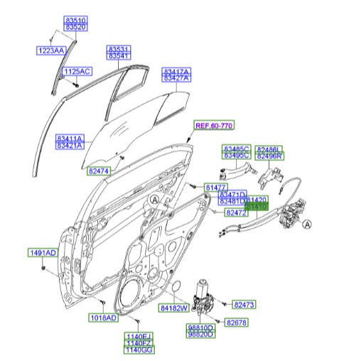 قفل و پمپ درب عقب چپ وارداتی سوناتا Hyundai/KIA Genuine Parts – MOBIS    814103K500 