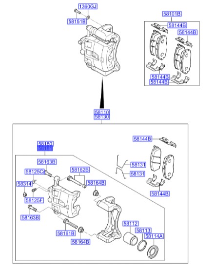 سیلندر چرخ کرمان موتور جلو راست  Hyundai/KIA Genuine Parts – MOBIS   i20 58190C8A00
