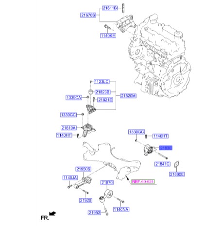 دسته موتور چپ  Hyundai/KIA Genuine Parts – MOBIS  IX45  218302W300 