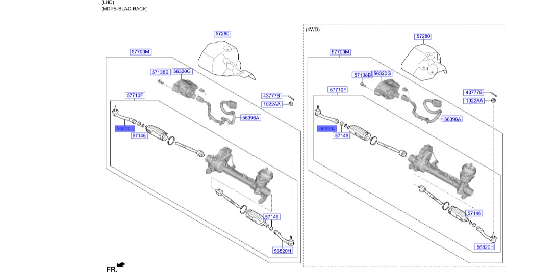 سیبک فرمان راست اسپورتیج | Hyundai/KIA Genuine Parts | اسپورتیج QL مدل 2016 تا 2021 – توسان TL مدل 2017
