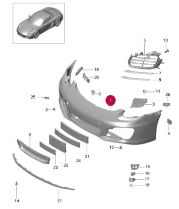 سپر جلو پورشه باکستر اورجینال