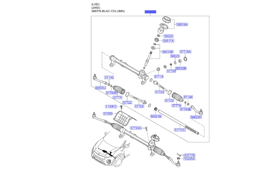 جعبه فرمان اسپورتیج 2016 | Hyundai/KIA Genuine Parts | اسپورتیج QL مدل 2016 تا 2021 – توسان TL مدل 2017