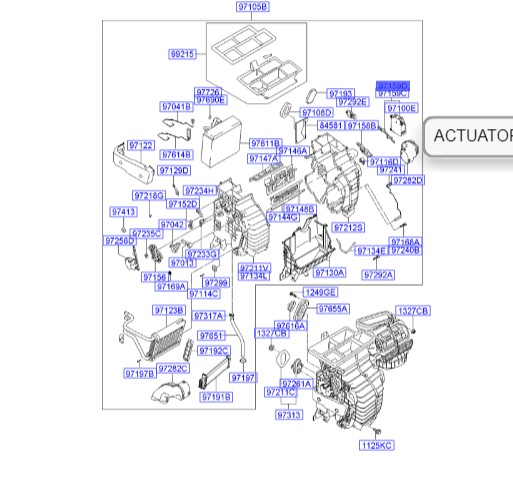 موتور دریچه ورودی هوا هیوندای توسان Hyundai/KIA Genuine Parts – MOBIS   971252E000