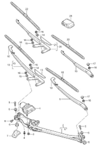 تیغه برف پاک کن شیشه جلو پورشه کاین  (اورجینال) 
