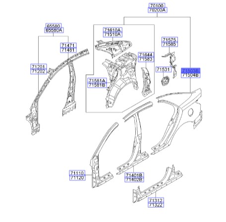 گلگیر عقب بیرونی چپ سراتو کوپه TD | 715031MC60 | Hyundai/KIA Genuine Parts – MOBIS