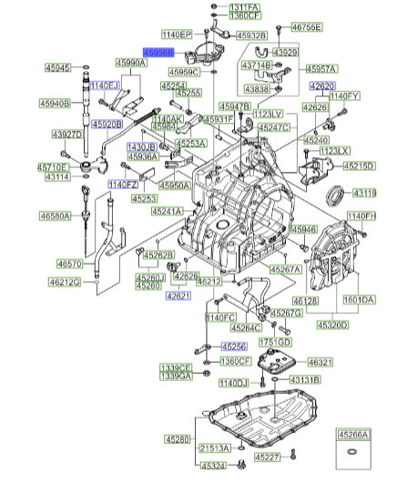 سلکتور گیربکس سراتو | Hyundai/KIA Genuine Parts | سراتو سایپایی و وارداتی, سراتو کوپه - i30  4270023010
