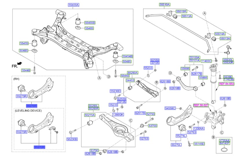 طبق عقب بازویی راست هیوندای سوناتا  Hyundai/KIA Genuine Parts – MOBIS 55280E6320