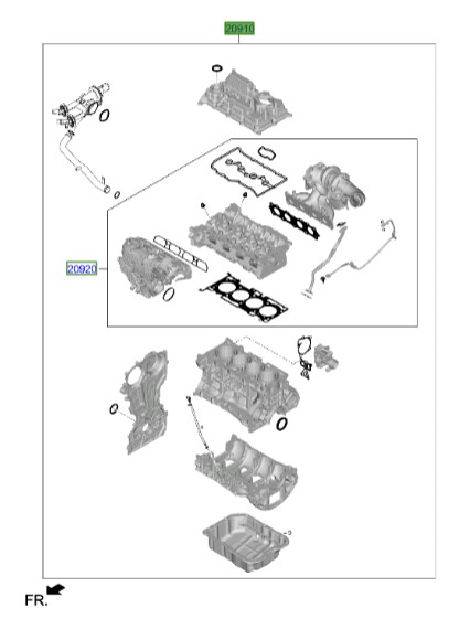 واشر کامل موتور اپتیما  Hyundai/KIA Genuine Parts – MOBIS   209102GN04 