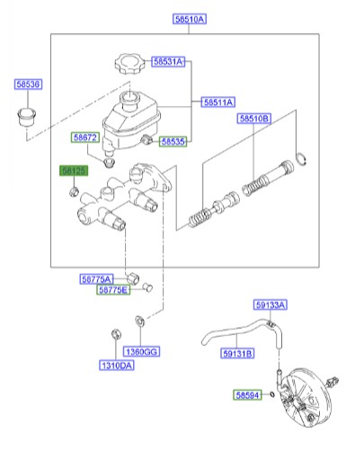 سیلندر پمپ ترمز Hyundai/KIA Genuine Parts – MOBIS  i30  5812532000