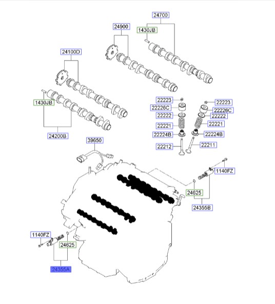 شیر کنترل جریان روغن کارنیوال | Hyundai/KIA Genuine Parts | کارنیوال VQ  – سورنتو XM  – آزرا HG  – جنسیس BH – جنسیس کوپه BK  – سانتافه CM 
