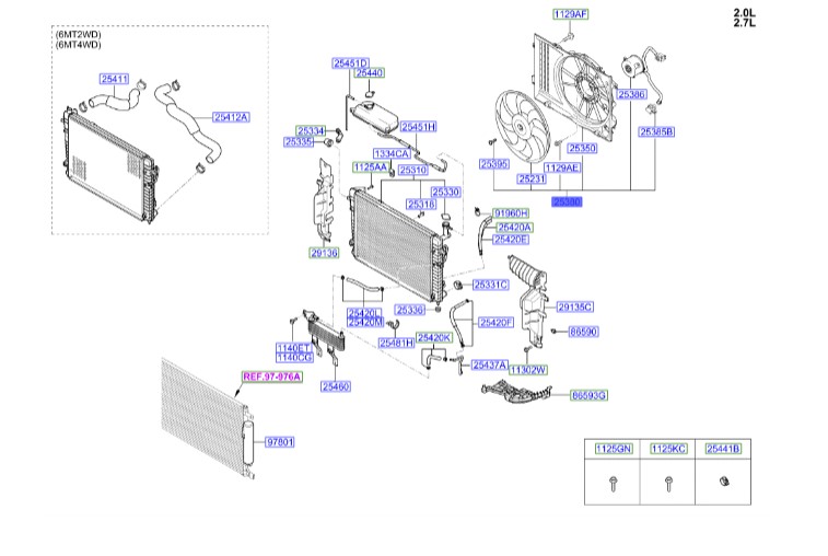 فن کامل رادیاتور آب توسان Hyundai/KIA Genuine Parts – MOBIS   253801F381 