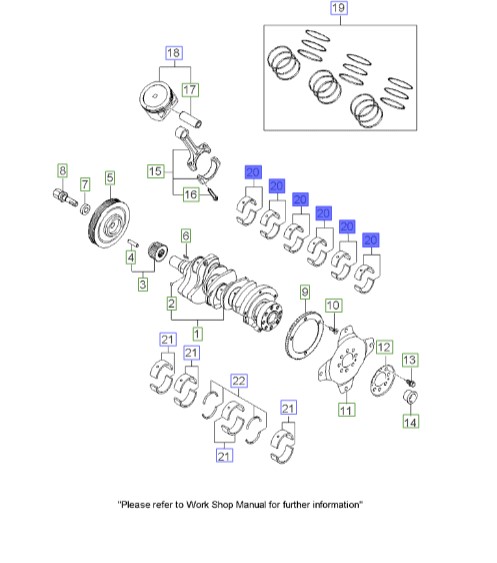 یاتاقان متحرک اپتیما  | Hyundai/KIA Genuine Parts | اپتیما MG  – کارنز UN  – اسپورتیج KM  – سانتافه CM  – کوپه FX یا GK  – توسان JM 
