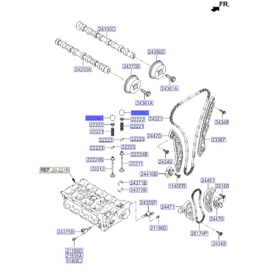 تایپیت هیوندای توسان و اسپورتیج Hyundai/KIA Genuine Parts – MOBIS  2222625231