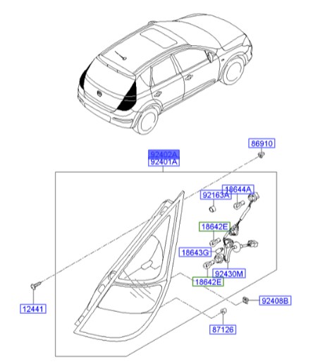 چراغ خطر عقب گلگیر راست هیوندای Hyundai/KIA Genuine Parts – MOBIS   I30  924022L020