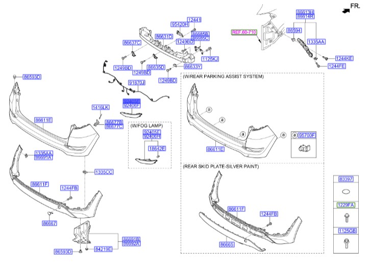 چراغ داخل سپر عقب چپ توسان  Hyundai/KIA Genuine Parts – MOBIS   92405D3000