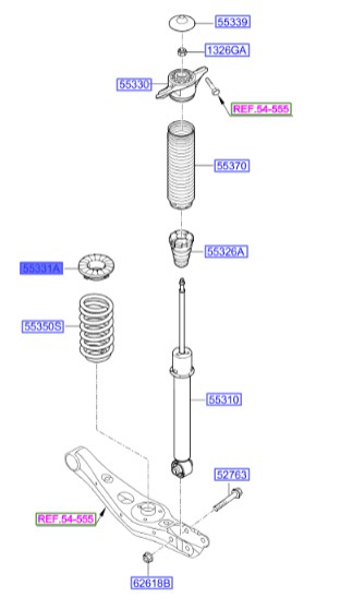 لاستیک روی فنر لول عقب توسان  Hyundai/KIA Genuine Parts – MOBIS    55331D3000