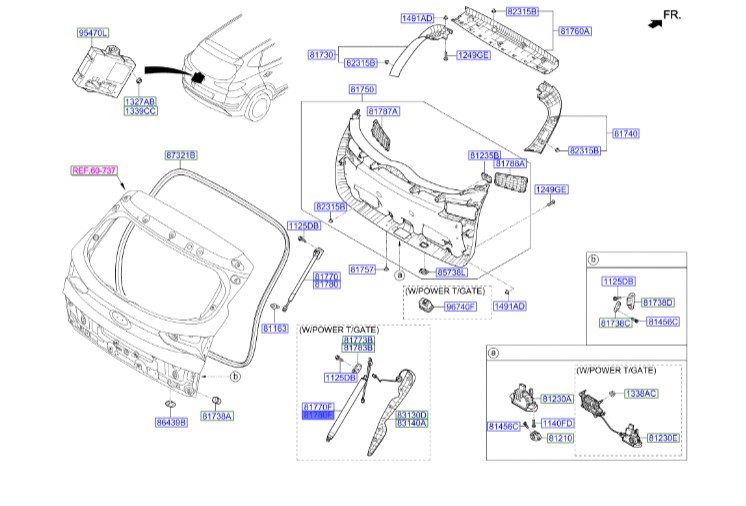 جک صندوق عقب برقی راست توسان  Hyundai/KIA Genuine Parts – MOBIS   81780D7100 
