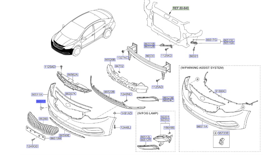 درپوش قلاب یدک کش سراتو 2016 | Hyundai/KIA Genuine Parts | سراتو YD مدل 2014 تا 2018  86588A7200
