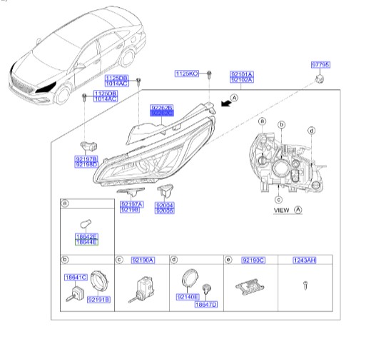 براکت چراغ جلو سمت راست هیوندای سوناتا 92160c1000 Hyundai/KIA Genuine Parts – MOBIS