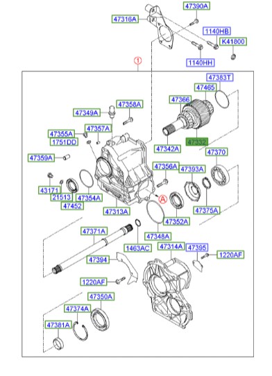 شفت دیفرانسیل جلو توسان  Hyundai/KIA Genuine Parts – MOBIS   4733239200