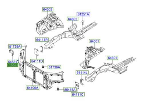 دیاق گلگیر جلو راست آزرا  Hyundai/KIA Genuine Parts – MOBIS  641573L000