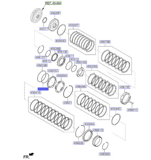 دی رینگ D RING (حلقه گیربکس ) آزرا 2011  . 456353B600