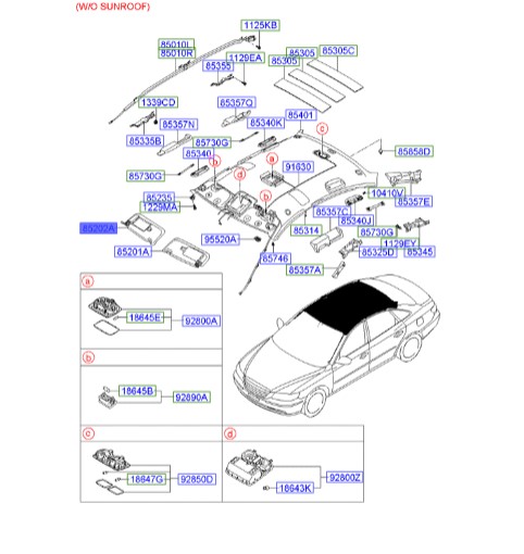 آفتابگیر راست آزرا  Hyundai/KIA Genuine Parts – MOBIS   852023L640J9