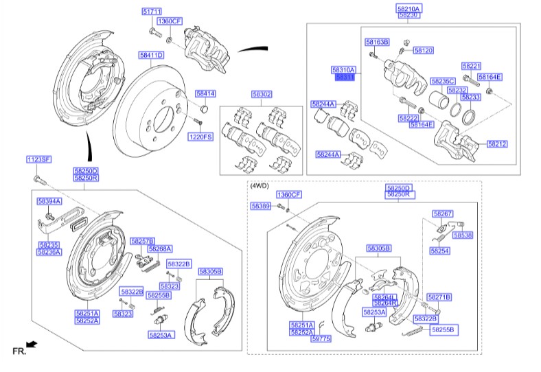 سیلندر ترمز عقب راست توسان  Hyundai/KIA Genuine Parts – MOBIS  583112SA70