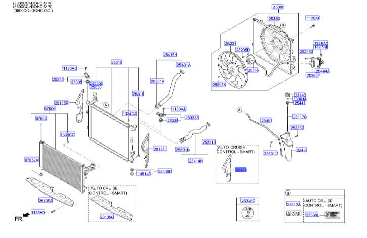 نگهدارنده هوا راست جنسیس  Hyundai/KIA Genuine Parts – MOBIS    291343M000