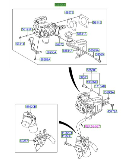 پمپ ترمز سوناتا هیبرید Hyundai/KIA Genuine Parts – MOBIS   58500E6010