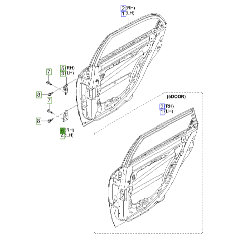 لولای درب عقب سراتو 2008 | Hyundai/KIA Genuine Parts | سراتو LD مدل 2007 تا 2009  794402F000
