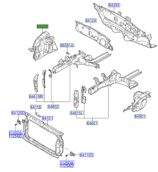 سینی جای کمک راست هیوندای اکسنت  Hyundai/KIA Genuine Parts – MOBIS   645201R300