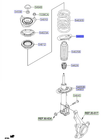 لاستیک ضربه گیر فنرلول سراتو Hyundai/KIA Genuine Parts – MOBIS 54633a7000 yd 