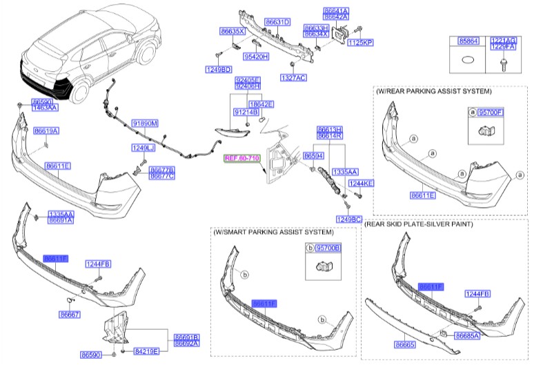 سپر عقب پایین هیوندای توسان  Hyundai/KIA Genuine Parts – MOBIS   86650D7000