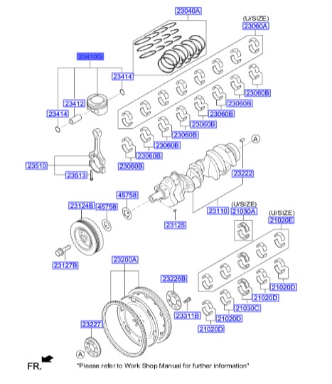 پیستون موتور کیا موهاوی  Hyundai/KIA Genuine Parts – MOBIS  230413F970