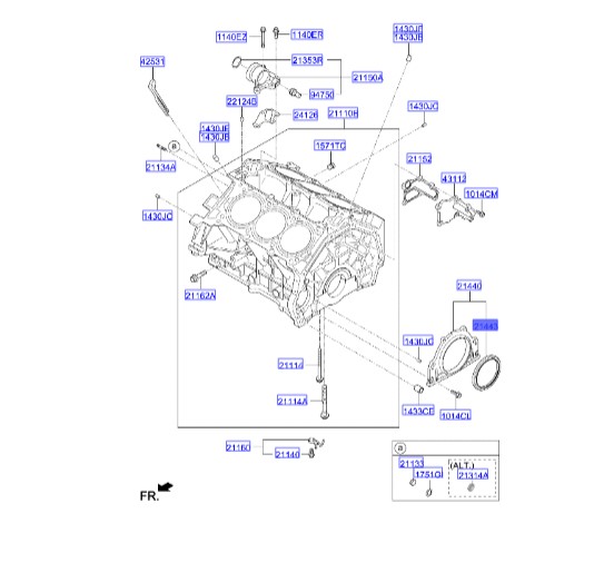 کاسه نمد عقب میل لنگ آزرا  Hyundai/KIA Genuine Parts – MOBIS   214432A100 