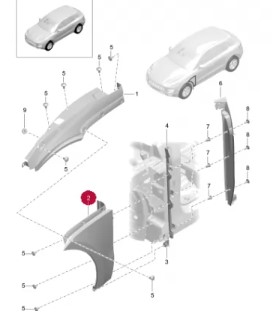 گلگیر جلو سمت راست بخش پایینی پورشه ماکان اورجینال