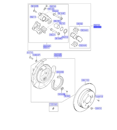 سیلندر چرخ عقب چپ سوناتا Hyundai/KIA Genuine Parts – MOBIS  YF  582103S200