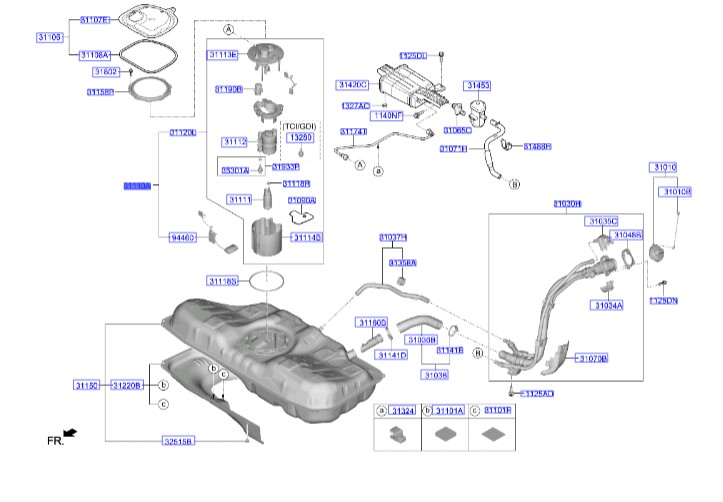 پمپ بنزین کامل النترا  Hyundai/KIA Genuine Parts – MOBIS  31110G3200
