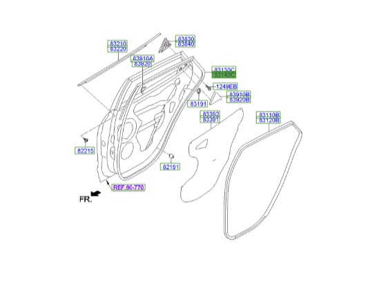 نوار دور درب عقب راستHyundai/KIA Genuine Parts – MOBIS   IX35  831402S000 