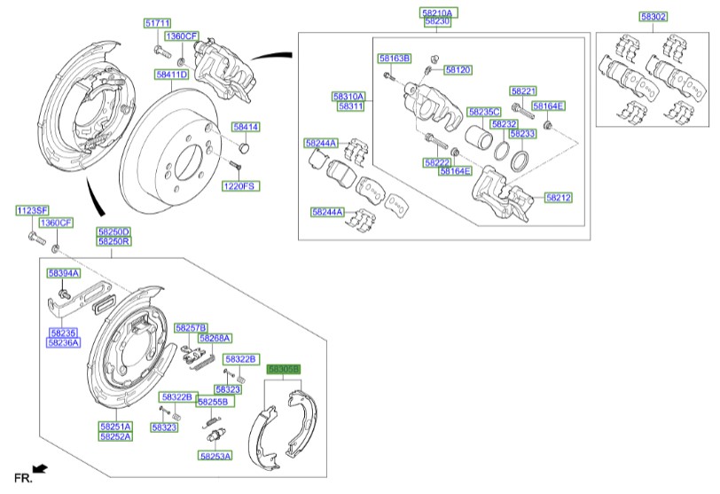 لنت ترمز دستی توسان  Hyundai/KIA Genuine Parts – MOBIS     583052SA00 